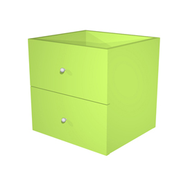 CASSETTIERA 2CASS. VERDE NEON per LIBRERIA RAINBOW