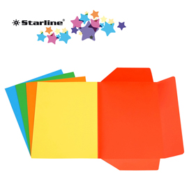 25 Cartelline 3 Lembi mix 5 colori Bristol 200gr Starline