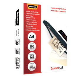 Scatola 100 pouches CAPTURE125 125mic A4 Fellowes