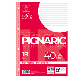 RICAMBI FORATI RINFORZATI A4 1RIGO 40FG 80GR PIGNARIC