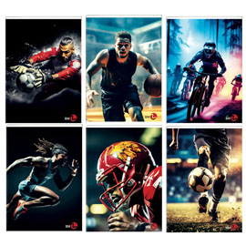 Maxiquaderno A4 40fg+2 80gr 4mm Sport 2023 BM