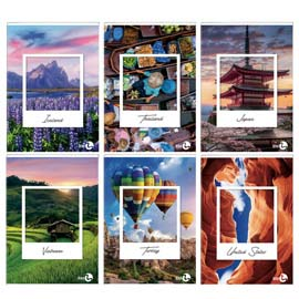 Maxiquaderno A4 40fg+2 80gr 5mm Paesaggi 2023 BM