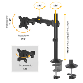 Braccio porta monitor singolo Reflex Series Fellowes