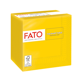 100 tovaglioli carta 24x24cm 2 Veli Giallo Fato