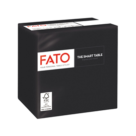 100 tovaglioli carta 24x24cm 2 Veli Nero Fato