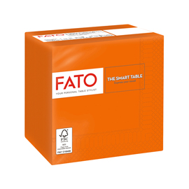 100 tovaglioli carta 24x24cm 2 Veli Arancio Fato