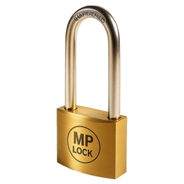 Lucchetto ad arco lungo 30mm acciaio cromato Metalplus